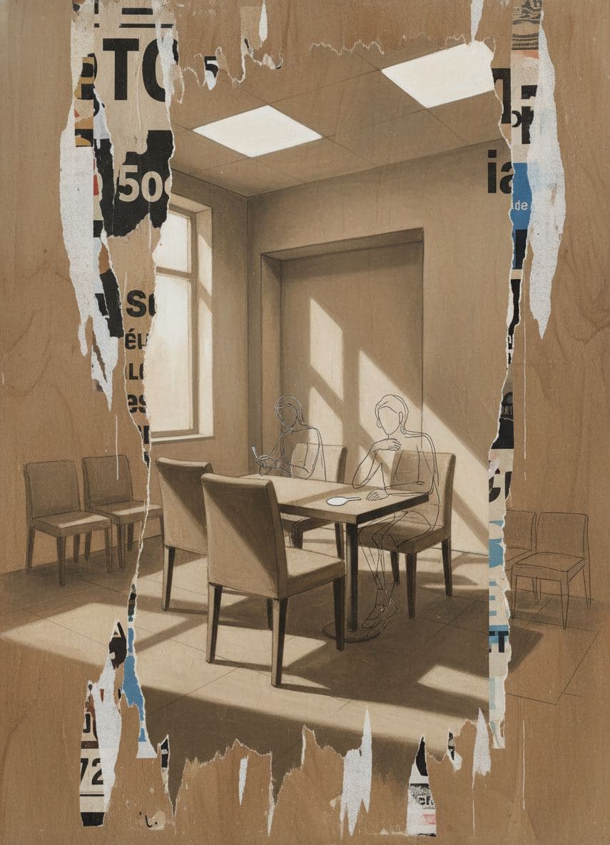 2 AM Dust Motes — collage by Irmela Bechmann — MODULAR · a one-of-a-kind original