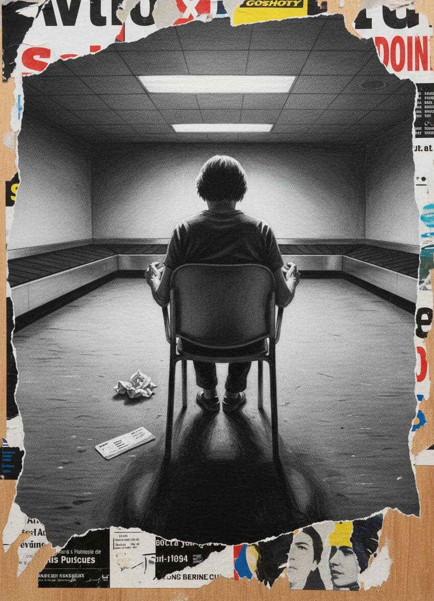 A Person Gripping the Chair — collage by Irmela Bechmann — MODULAR · a one-of-a-kind original