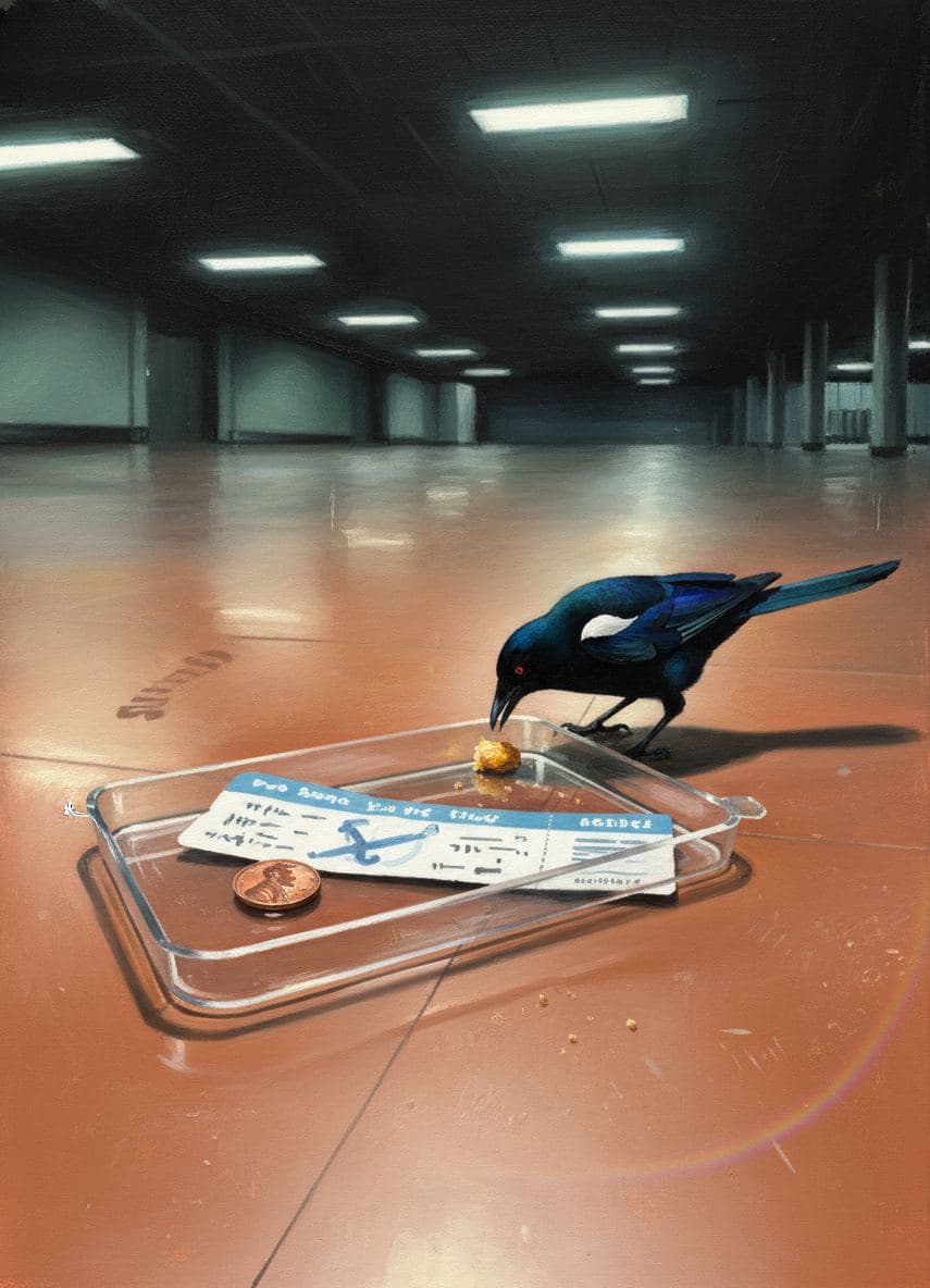 Airport Gate with a Penny — abstract work by Viktor Eklund — MODULAR · a one-of-a-kind original
