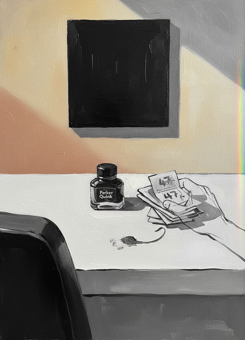Anya Arranges the Tickets — abstract work by Viktor Eklund — MODULAR · a one-of-a-kind original