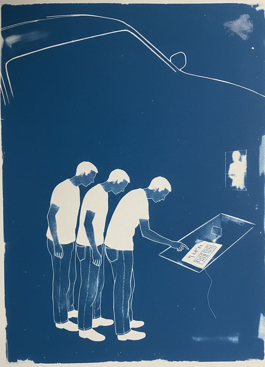Anya Reaches for the Ledger — abstract work by Stefan Tannhäuser — MODULAR · a one-of-a-kind original