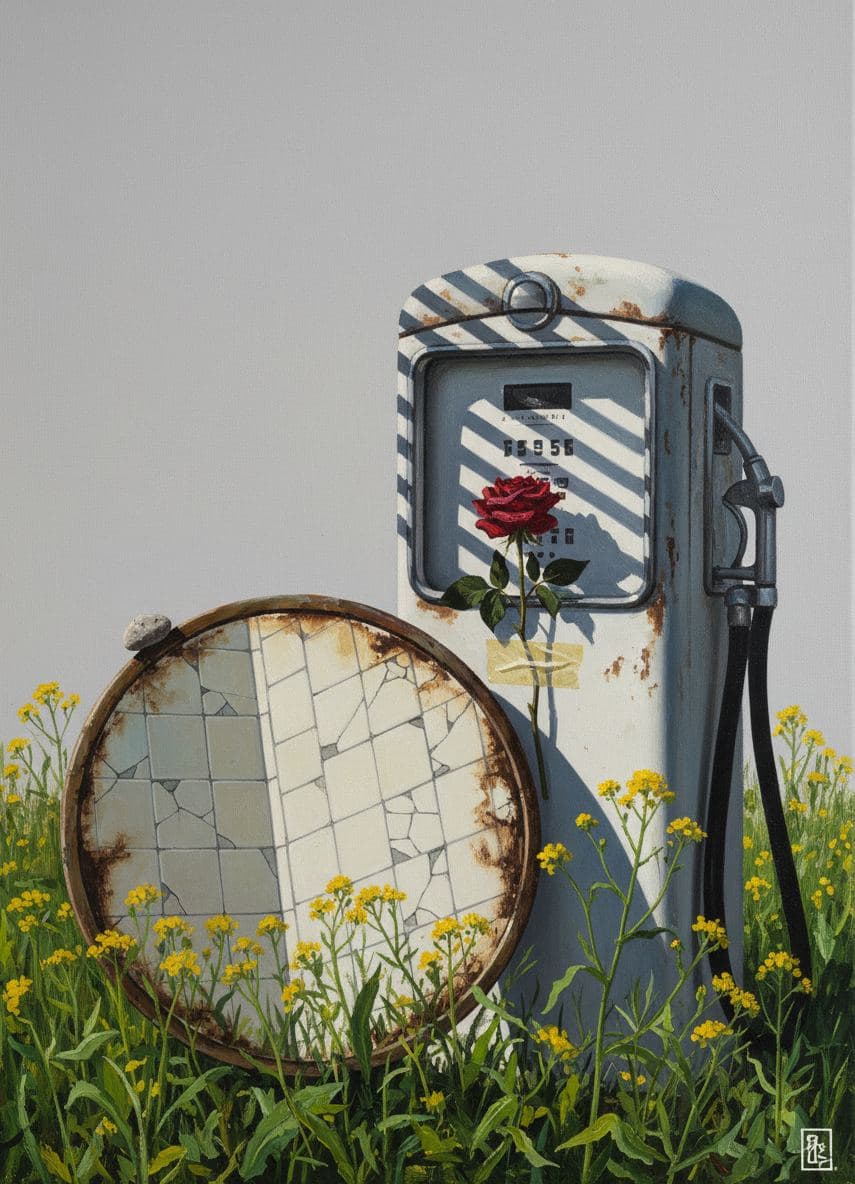 Anya Taping the Rose — abstract work by Viktor Eklund — MODULAR · a one-of-a-kind original