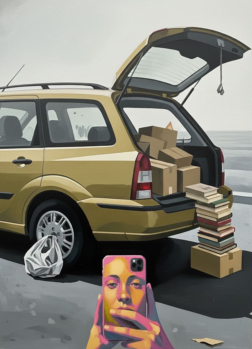 Anya Unpacking the Wagon — abstract work by Viktor Eklund — MODULAR · a one-of-a-kind original