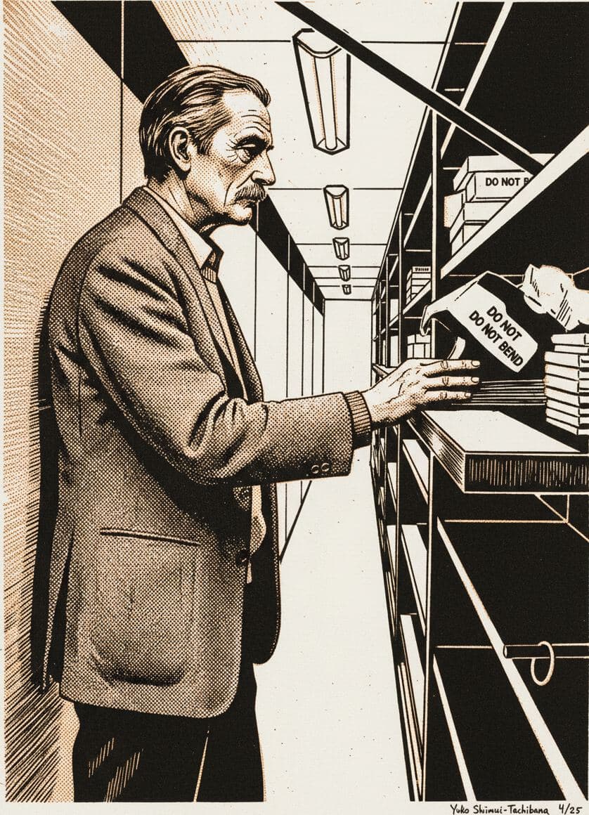 Archivist Gets His Bonus — print by Yuko Shimizu-Tachibana — MODULAR · a one-of-a-kind original