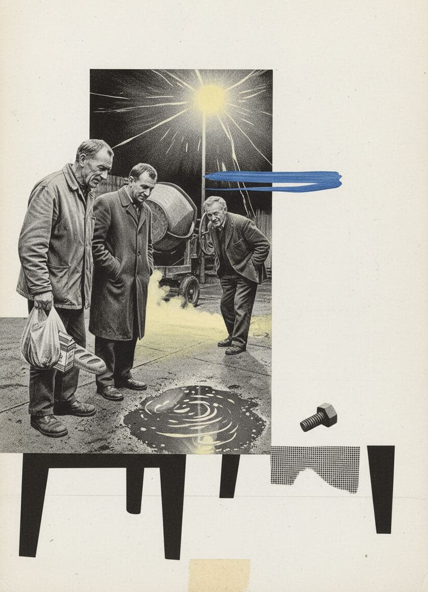 Arthur Watches the Mixer — collage by Salim Ouattara — MODULAR · 13 × 18 cm limited edition of 10