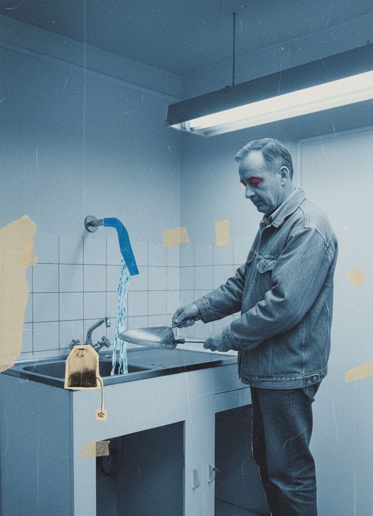 autumn's quiet labor — collage by Salim Ouattara — MODULAR · 13 × 18 cm limited edition of 10