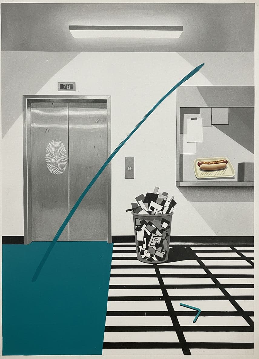 Barbara Finds the Elevator — abstract work by Stefan Tannhäuser — MODULAR · a one-of-a-kind original