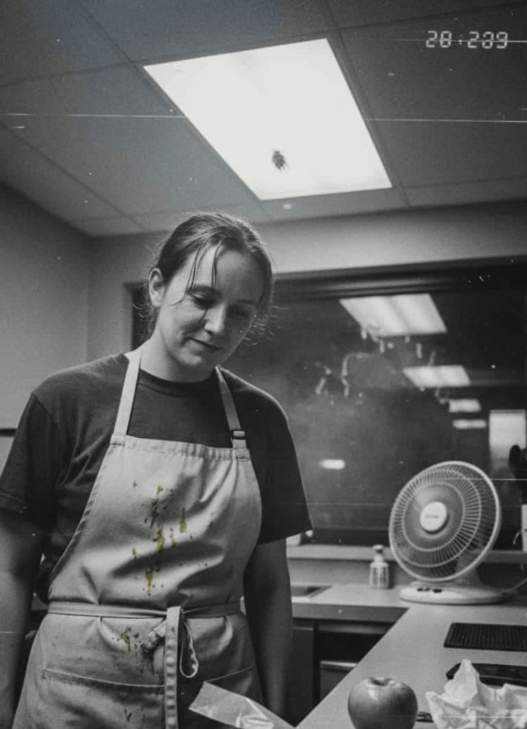 Barista Under Fluorescents — photograph by Henri de Bruyn — MODULAR · 13 × 18 cm limited edition of 10