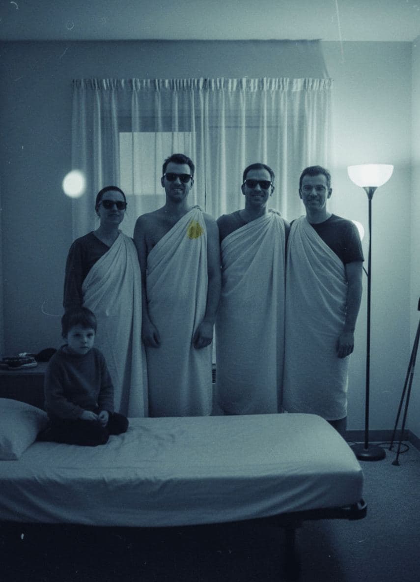 Bedsheet Togas, Unmade Futon — photograph by Ofelia Soto — MODULAR · 13 × 18 cm limited edition of 10