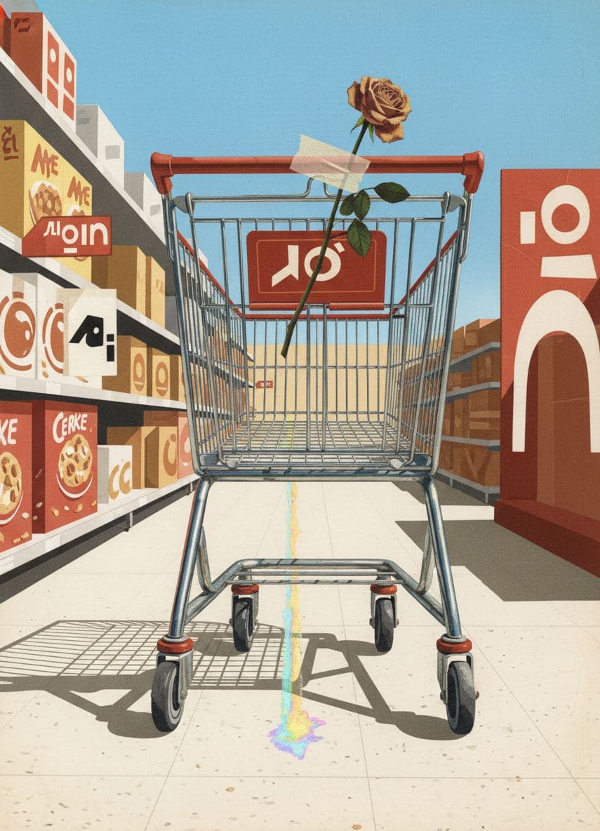 Brenda Parks the Trolley — collage by Irmela Bechmann — MODULAR · a one-of-a-kind original