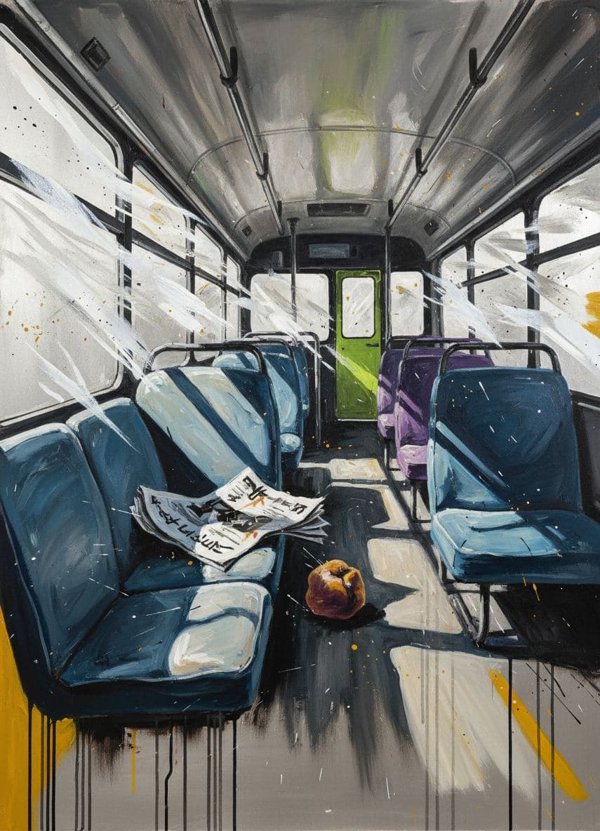 Bus Seats and Cape Doctor — abstract work by Saskia Vandenberg — MODULAR · a one-of-a-kind original
