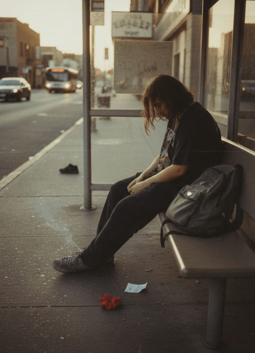 Bus Stop at Dawn — photograph by Klara Mertz — MODULAR · 13 × 18 cm limited edition of 10