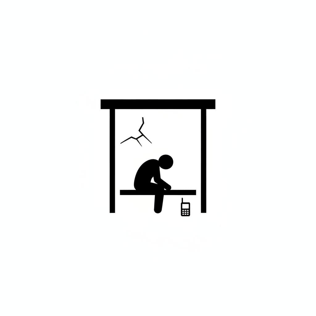 Bus Stop with a Pager — print by Rafał Zborowski — MODULAR · a one-of-a-kind original