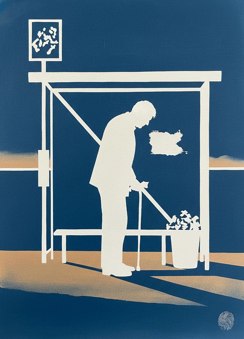 Bus Stop with Errant Light — abstract work by Viktor Eklund — MODULAR · a one-of-a-kind original
