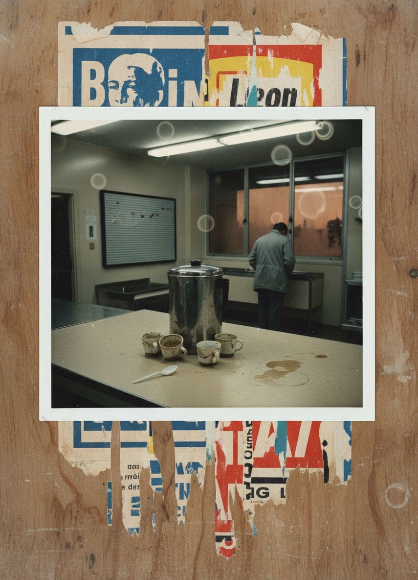 Cafeteria's Last Call — collage by Irmela Bechmann — MODULAR · a one-of-a-kind original