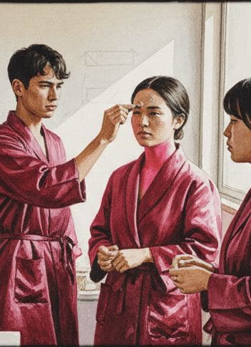 Chen Dabbing the Clay — painting by Viktor Eklund — MODULAR · 13 × 18 cm limited edition of 10