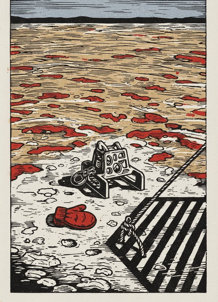 Child Leaving the Tundra — print by Yuko Shimizu-Tachibana — MODULAR · 13 × 18 cm limited edition of 10
