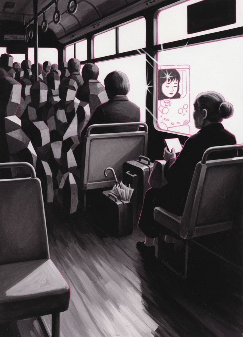 City Bus in Obon — abstract work by Stefan Tannhäuser — MODULAR · a one-of-a-kind original