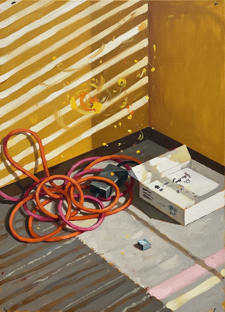 Coiling the Orange Cord — abstract work by Saskia Vandenberg — MODULAR · a one-of-a-kind original