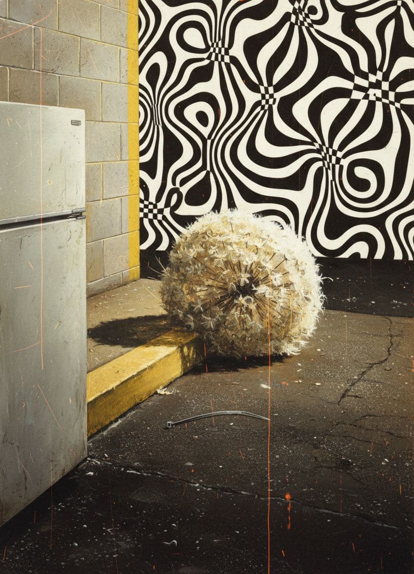 Curb with a Tumbleweed — abstract work by Stefan Tannhäuser — MODULAR · a one-of-a-kind original