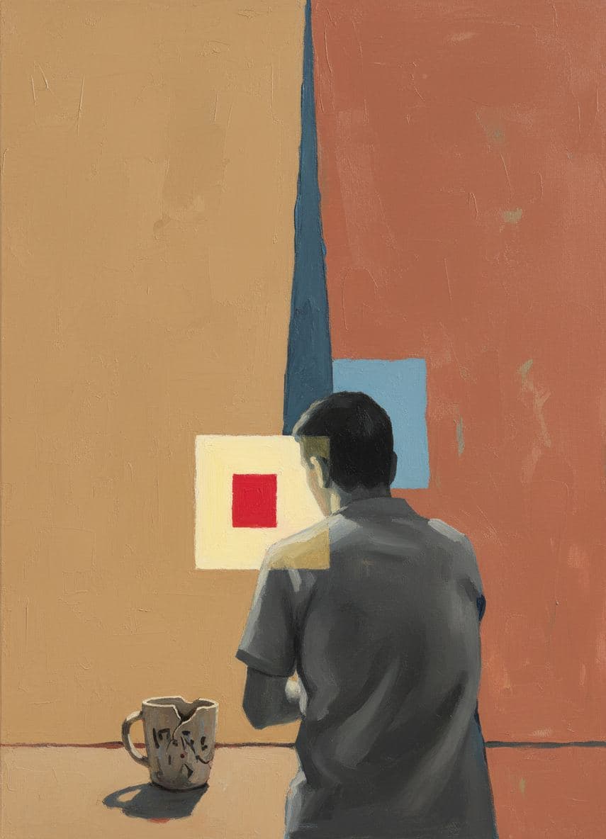 Drinking from a Chipped Mug — abstract work by Saskia Vandenberg — MODULAR · a one-of-a-kind original