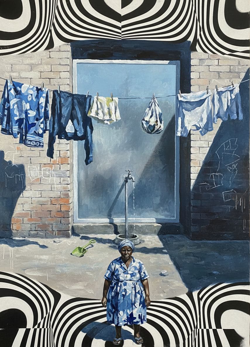 Drying Clothes in Langa — abstract work by Saskia Vandenberg — MODULAR · a one-of-a-kind original