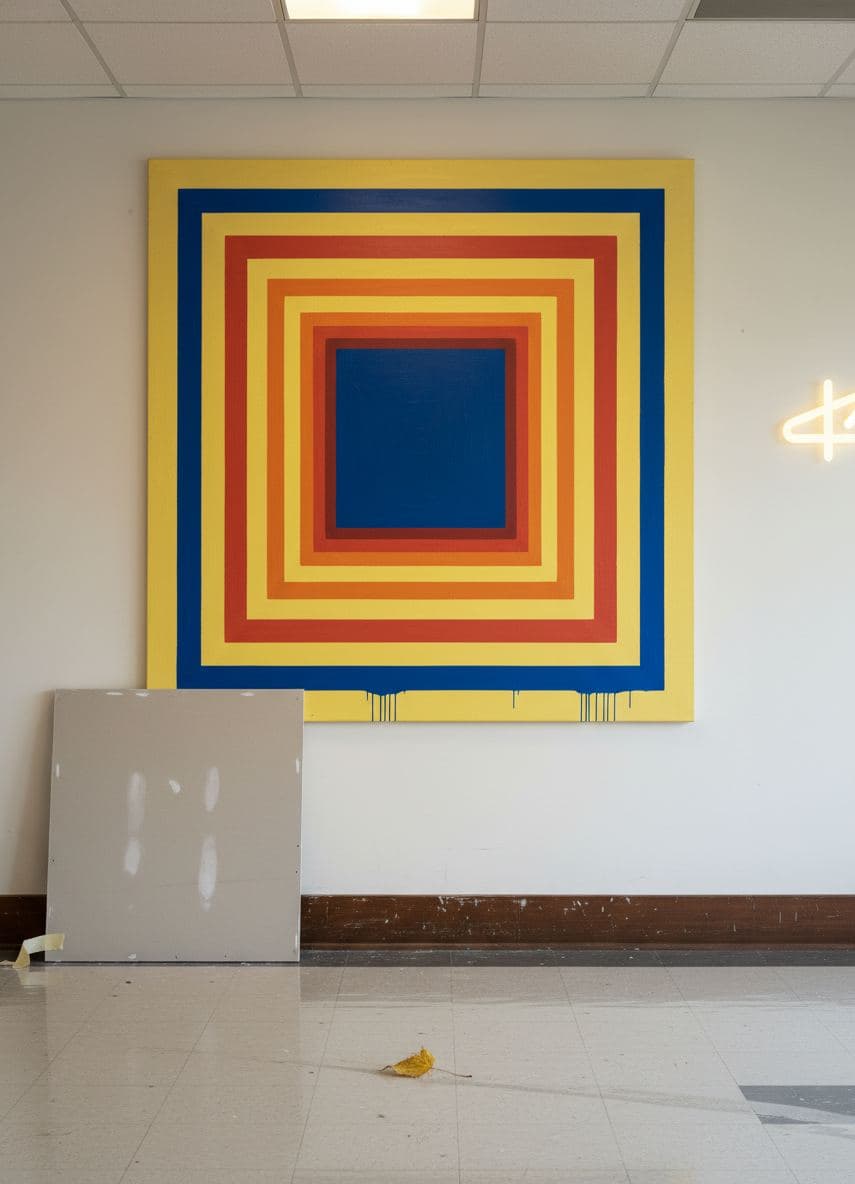 Eleanor Priming the Drywall — abstract work by Saskia Vandenberg — MODULAR · a one-of-a-kind original