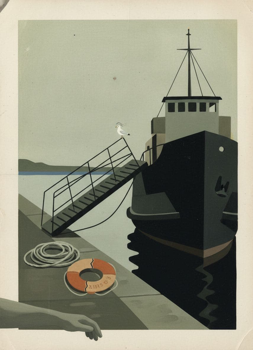 Ferry Moored in the Harbour — abstract work by Viktor Eklund — MODULAR · a one-of-a-kind original