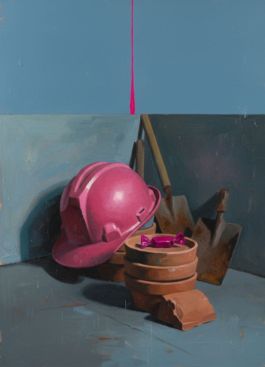 Finding a Hard Hat — abstract work by Saskia Vandenberg — MODULAR · a one-of-a-kind original