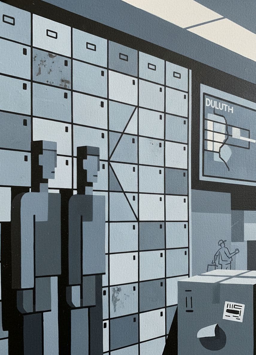 Finding the Right Locker — abstract work by Viktor Eklund — MODULAR · a one-of-a-kind original