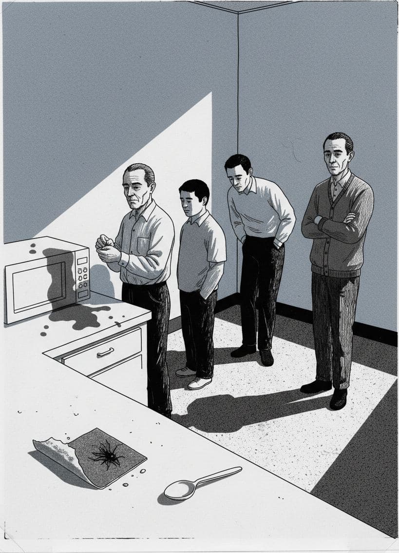 Four Men and a Felt Pad — print by Irmela Bechmann — MODULAR · a one-of-a-kind original