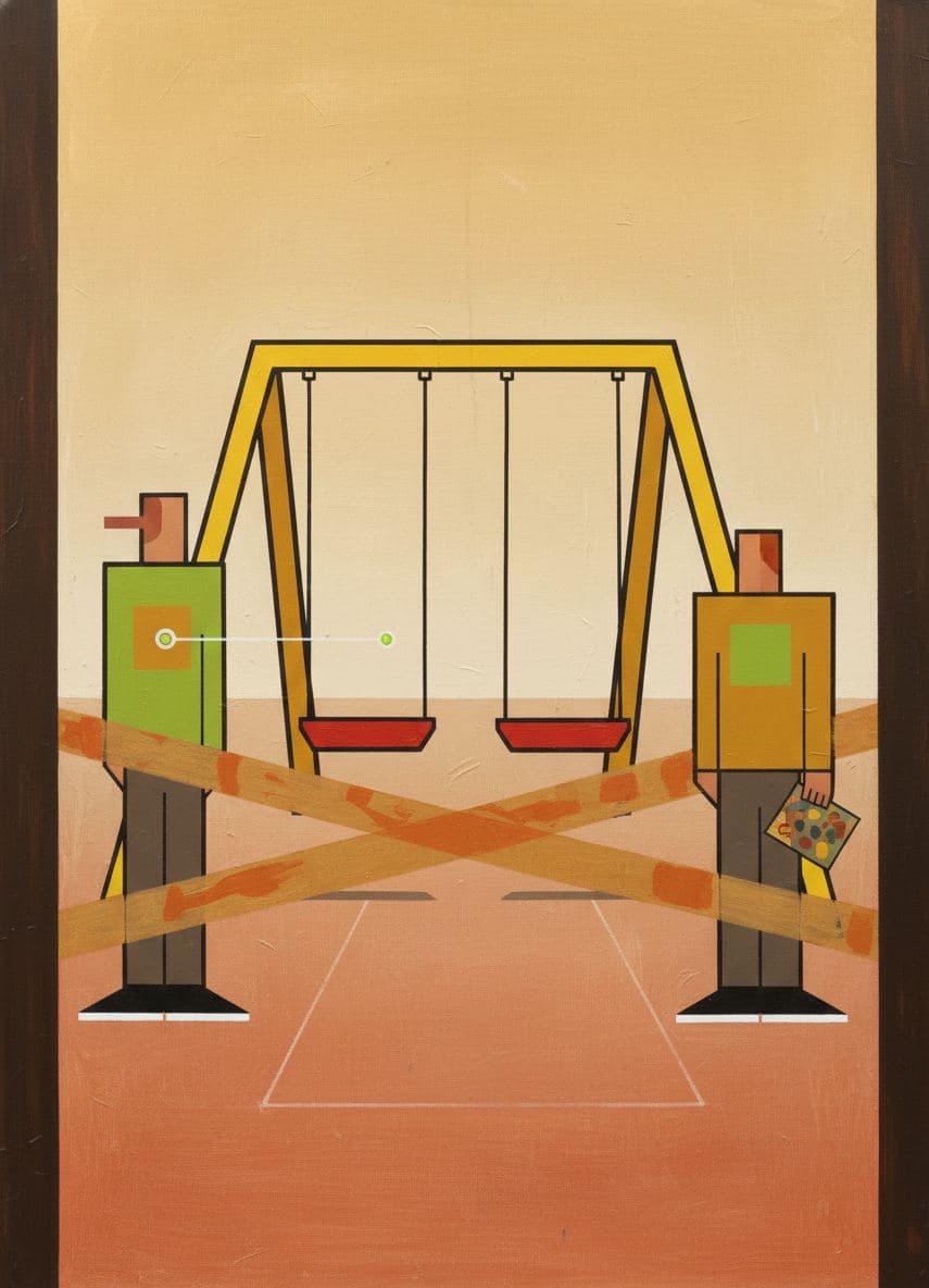 Gary Tying the Tape — abstract work by Viktor Eklund — MODULAR · a one-of-a-kind original