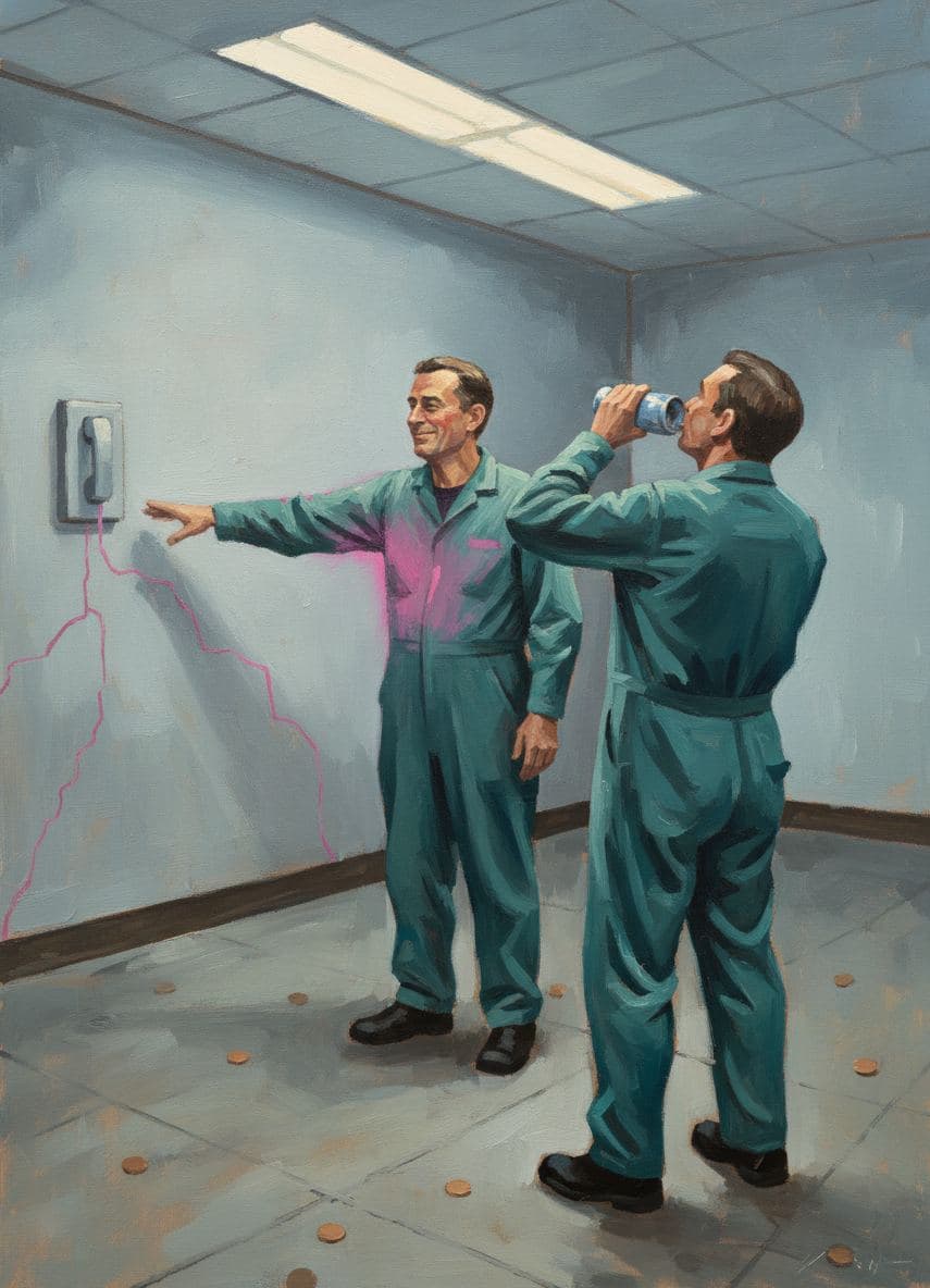 Gerald Taking a Gulp — abstract work by Saskia Vandenberg — MODULAR · a one-of-a-kind original