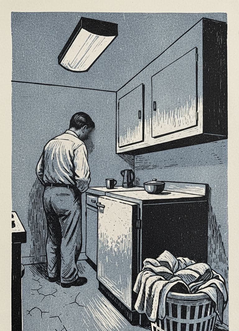 Getting the Apartment Key — print by Yuko Shimizu-Tachibana — MODULAR · 13 × 18 cm limited edition of 10