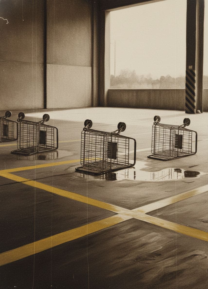Grocery Carts on the Dock — abstract work by Stefan Tannhäuser — MODULAR · a one-of-a-kind original