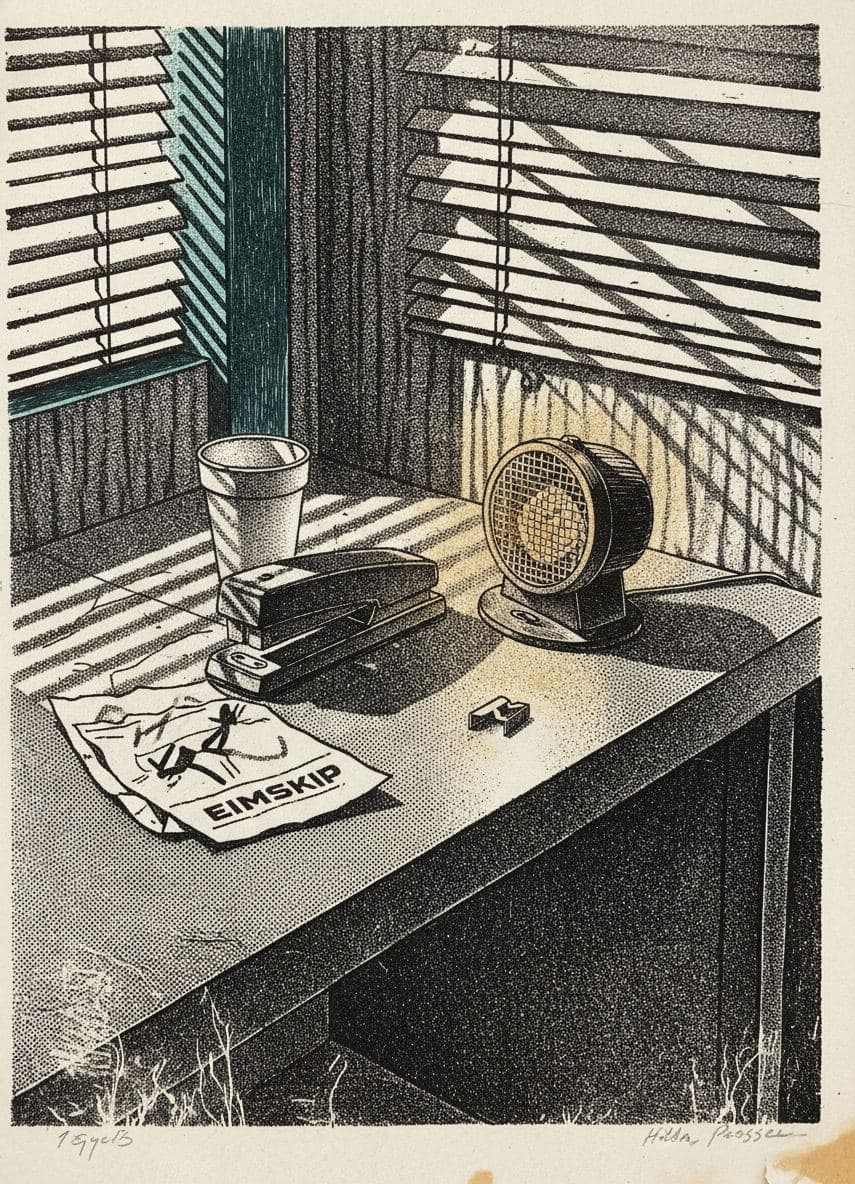 harbour's hum, a quiet pause — print by Hilda Prosser — MODULAR · a one-of-a-kind original