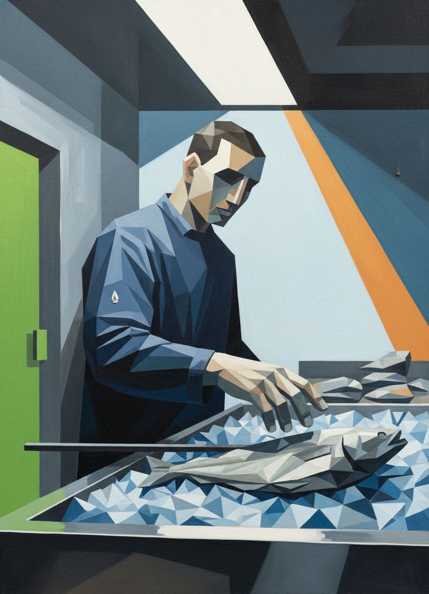 Hovering Over the Cod — abstract work by Viktor Eklund — MODULAR · a one-of-a-kind original