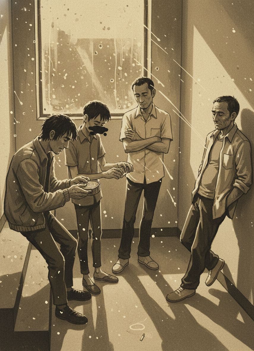 Kenji Opening the Sardines — abstract work by Stefan Tannhäuser — MODULAR · a one-of-a-kind original