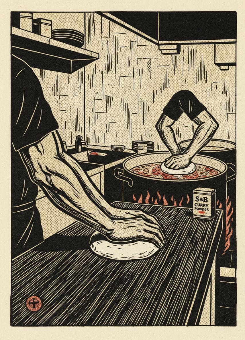 Kneading Dough in Shibuya — print by Hilda Prosser — MODULAR · a one-of-a-kind original