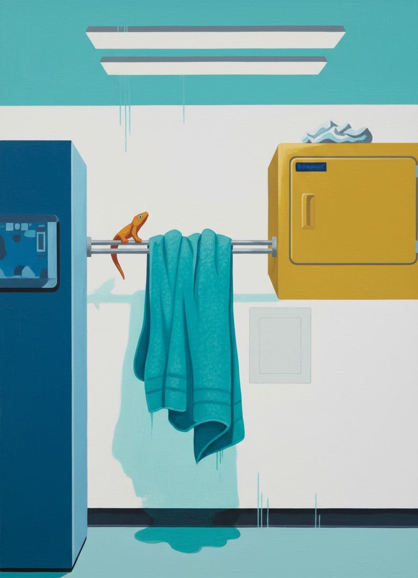 Laundry Room with a Lizard — abstract work by Saskia Vandenberg — MODULAR · a one-of-a-kind original