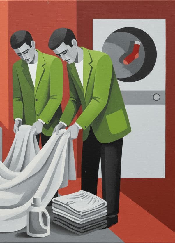 Lime Green Leisure Suits — abstract work by Viktor Eklund — MODULAR · 13 × 18 cm limited edition of 10