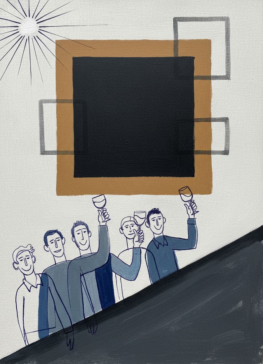 Living Room with a Coaster — abstract work by Viktor Eklund — MODULAR · a one-of-a-kind original