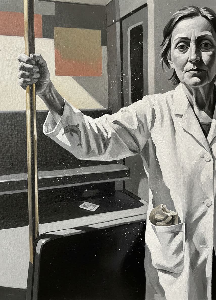 Maria Gripping the Handrail — abstract work by Viktor Eklund — MODULAR · a one-of-a-kind original