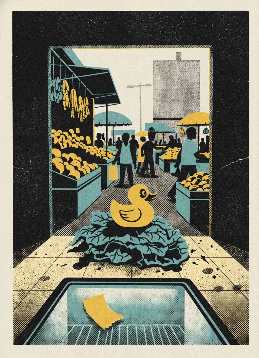 Market with a Rubber Duck — print by Anya Pietrowski — MODULAR · a one-of-a-kind original