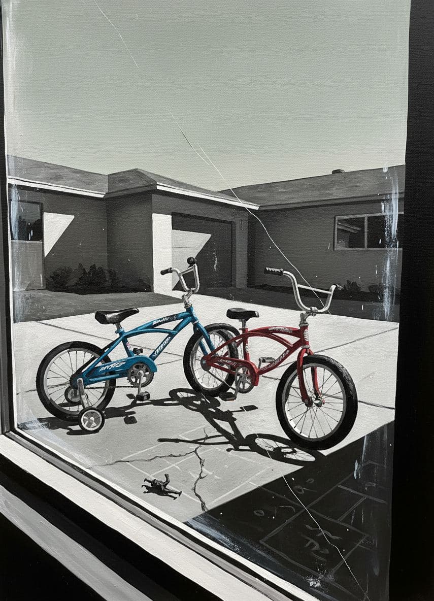 Melissa Forgetting Her Bike — abstract work by Viktor Eklund — MODULAR · a one-of-a-kind original