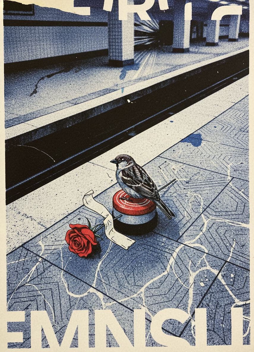 Metro Platform with a Rose — print by Anya Pietrowski — MODULAR · a one-of-a-kind original