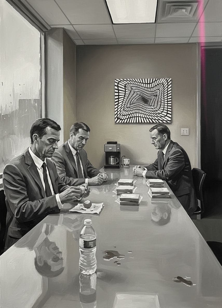 Michael Peeling His Egg — abstract work by Saskia Vandenberg — MODULAR · a one-of-a-kind original