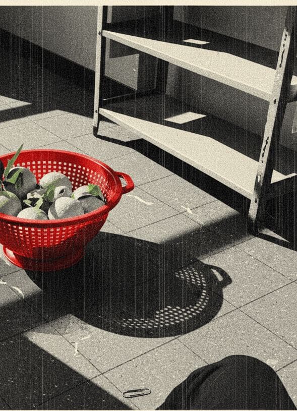 Mopping the Library Floor — print by Anya Pietrowski — MODULAR · 13 × 18 cm limited edition of 10