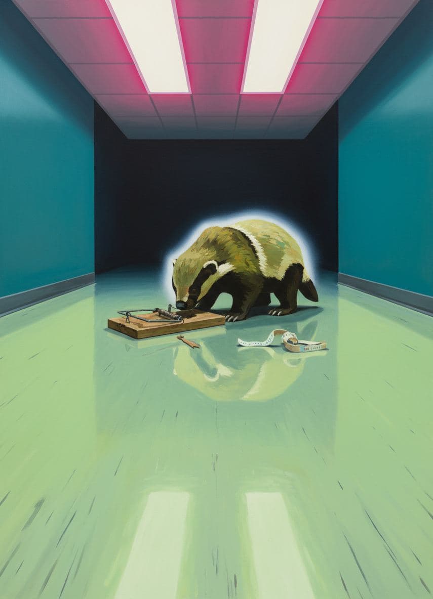 Mousetrap on Hospital Floor — abstract work by Saskia Vandenberg — MODULAR · a one-of-a-kind original