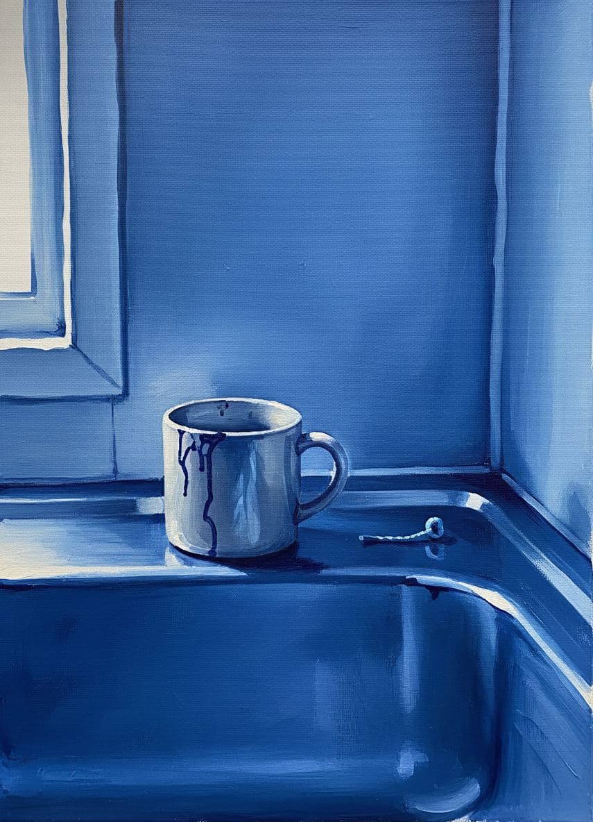 Mug in the Utility Sink — abstract work by Saskia Vandenberg — MODULAR · a one-of-a-kind original
